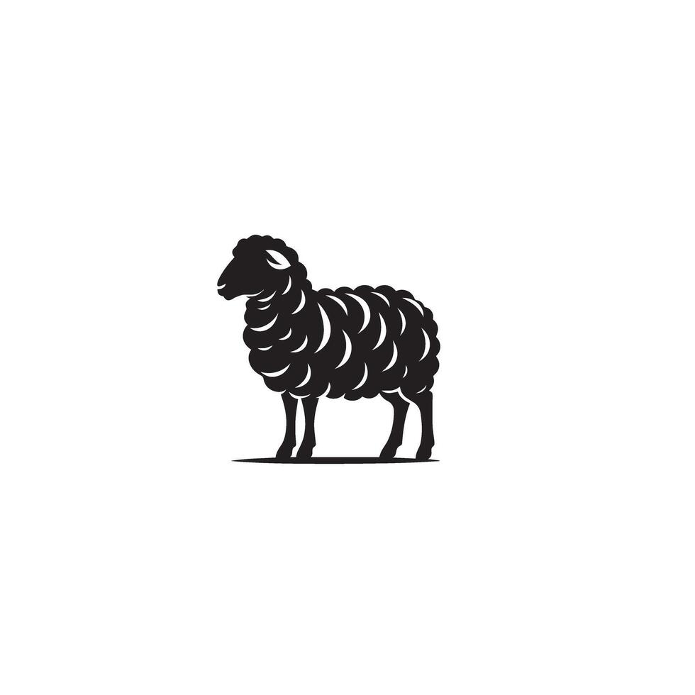 Sheep silhouette on white background. Sheep illustration sheep logo vector