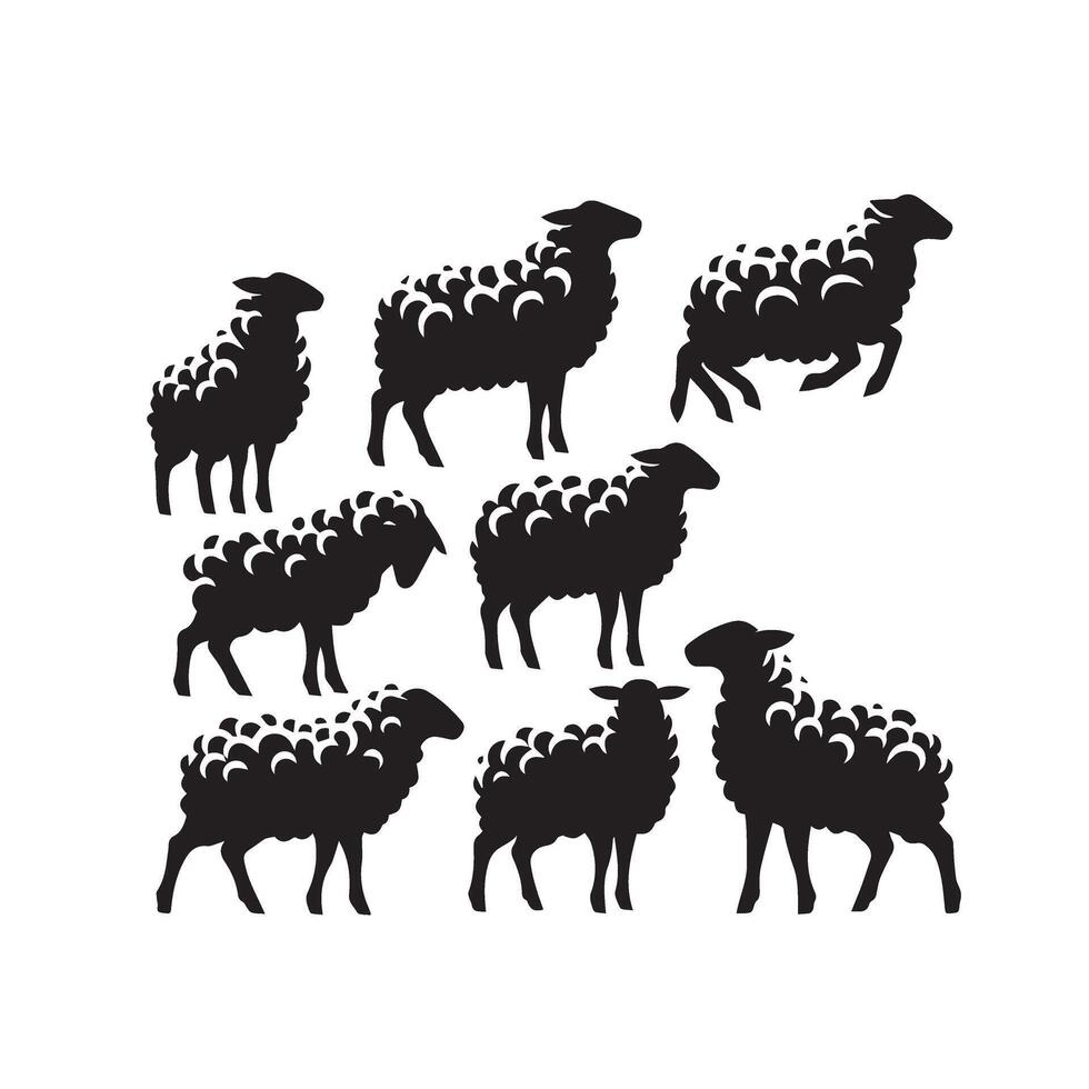 Sheep silhouette on white background. Sheep illustration sheep logo vector
