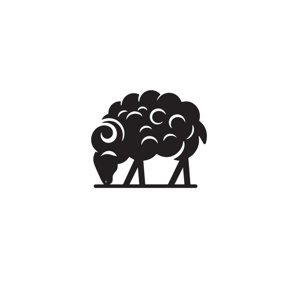 Sheep silhouette on white background. Sheep illustration sheep logo vector
