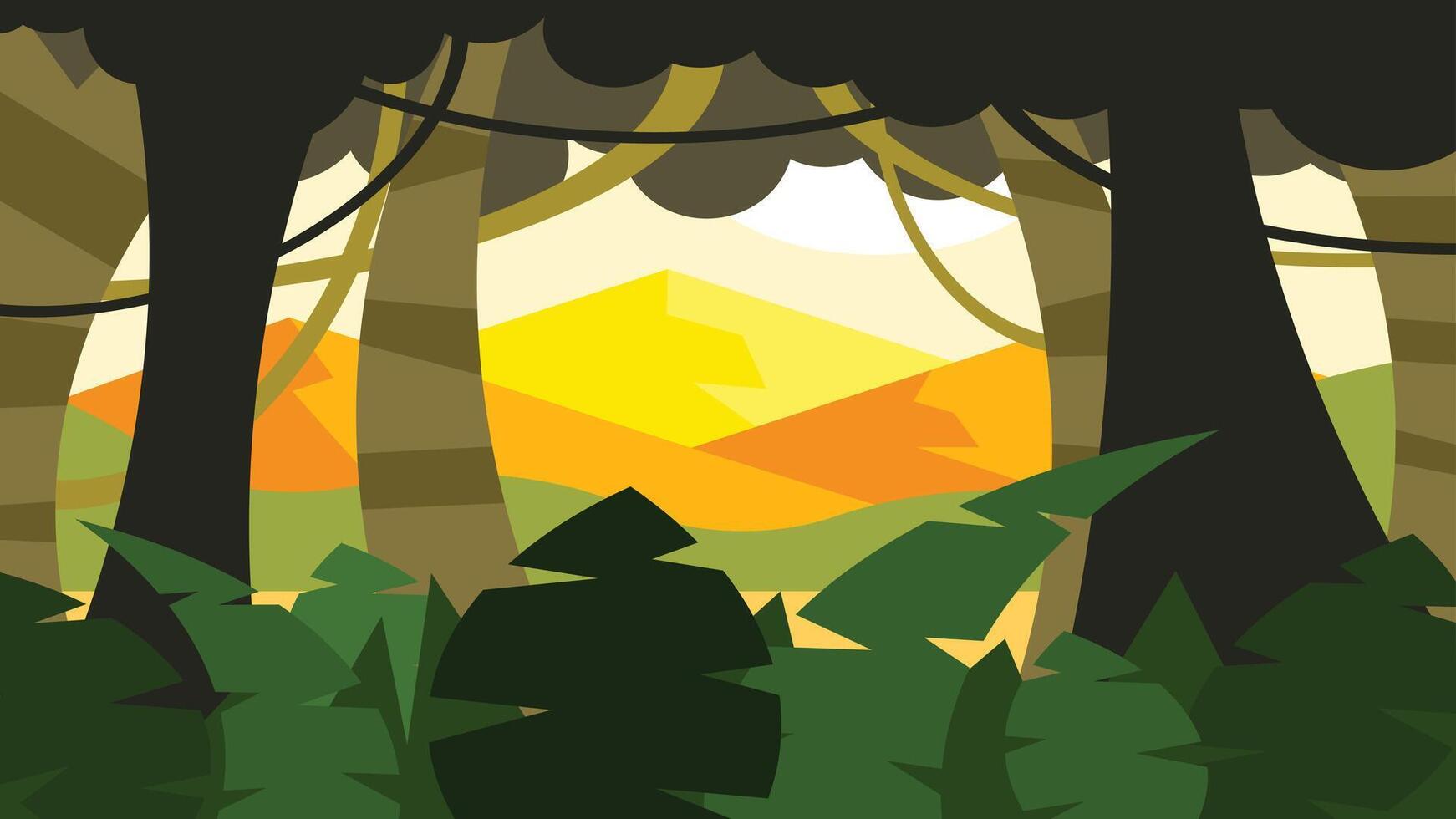 Nature landscape with clear sky background illustration vector