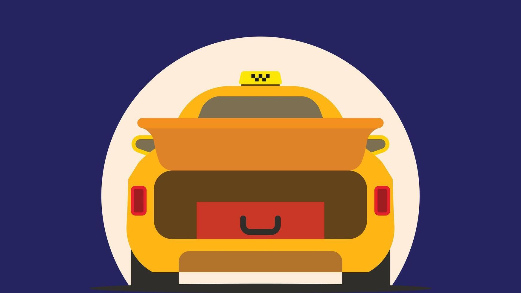 Order a taxi for airport with package in the trunk vector