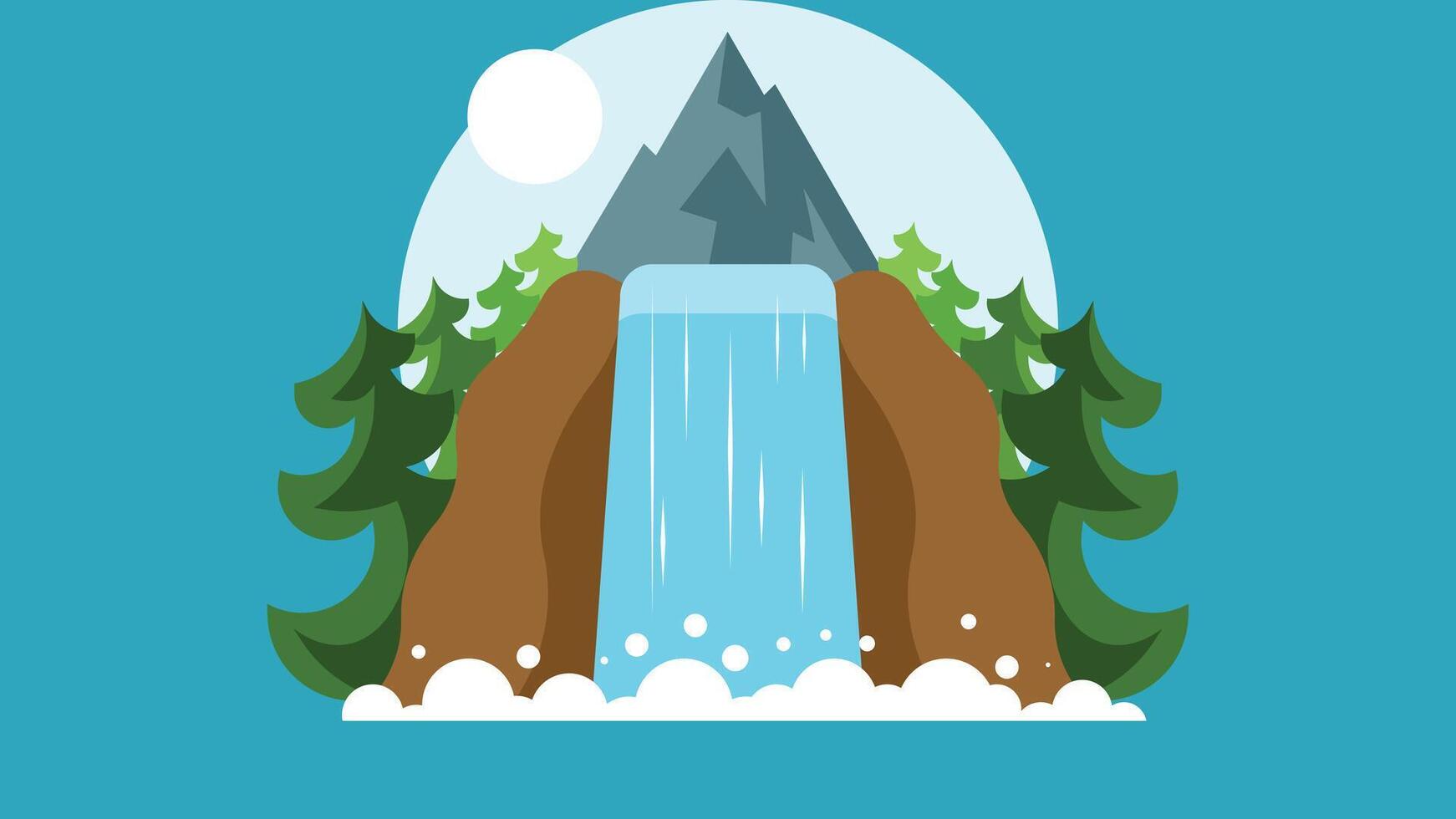 Nature landscape with mountains and clear sky background illustration vector