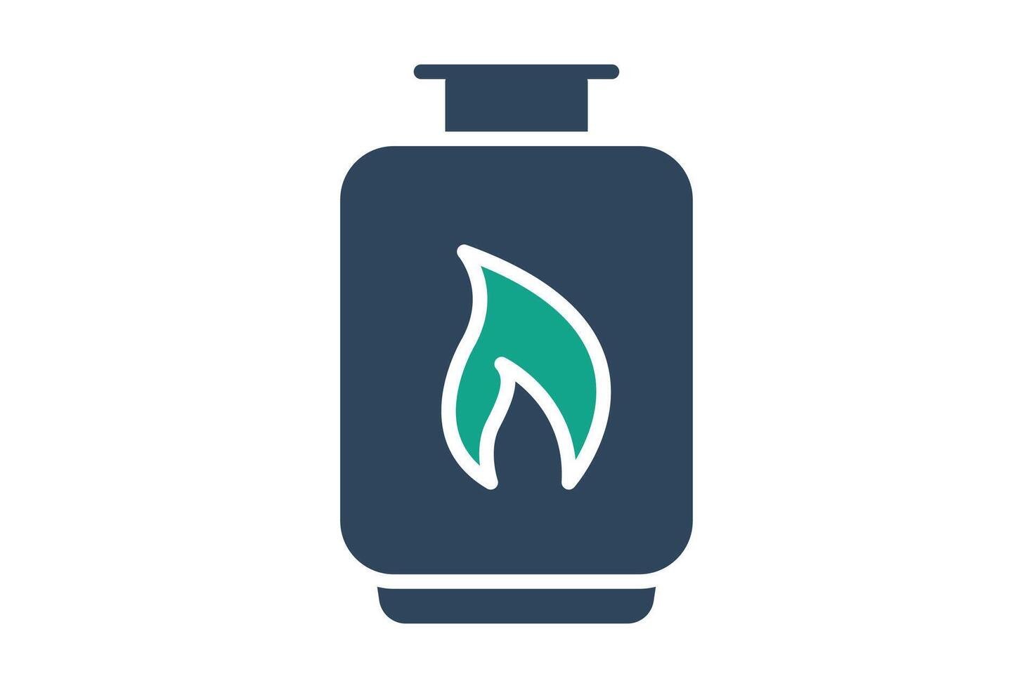 Propane icon. gas cylinder with fire. icon related to utilities. solid icon style. utilities elements illustration vector