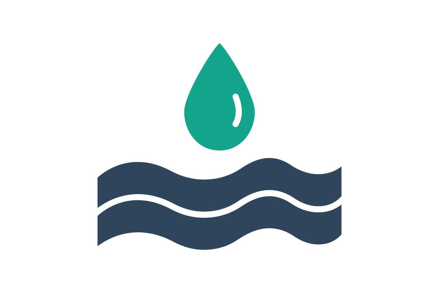 Storm water icon. water droplets with water below. icon related to utilities. solid icon style. utilities elements illustration vector