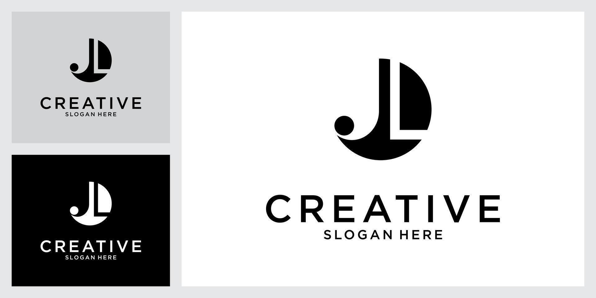 JL or LJ initial letter logo design vector