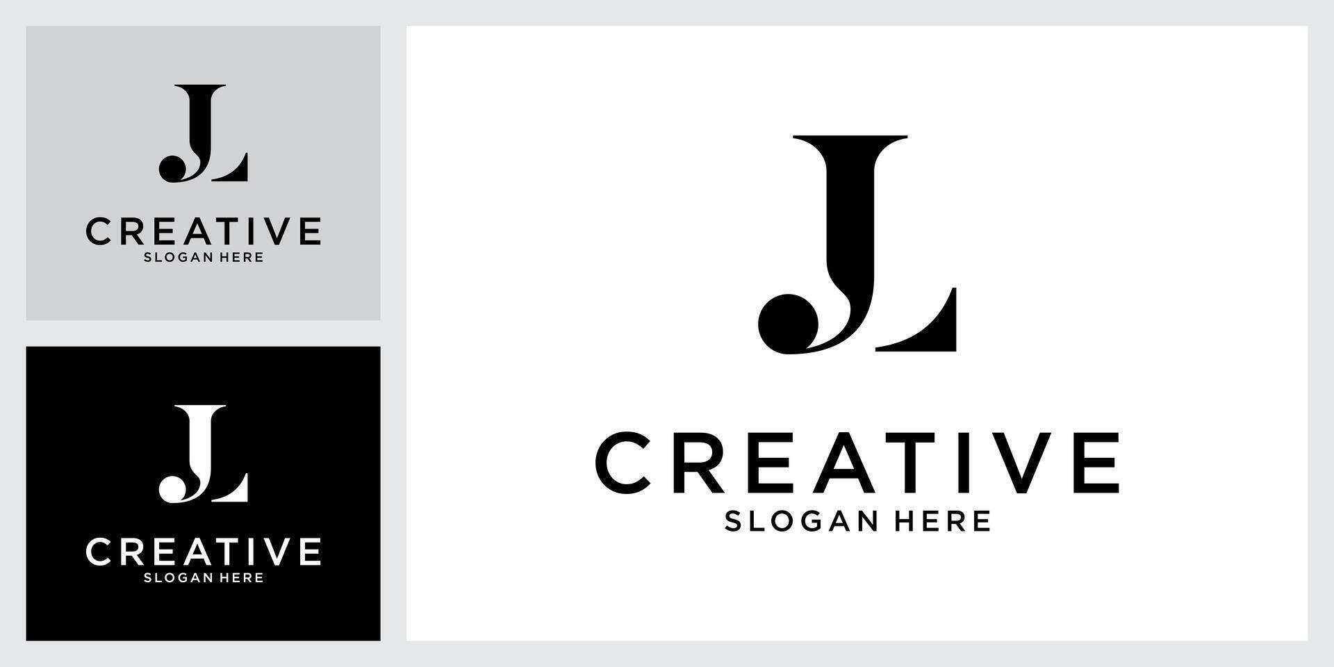 JL or LJ initial letter logo design vector
