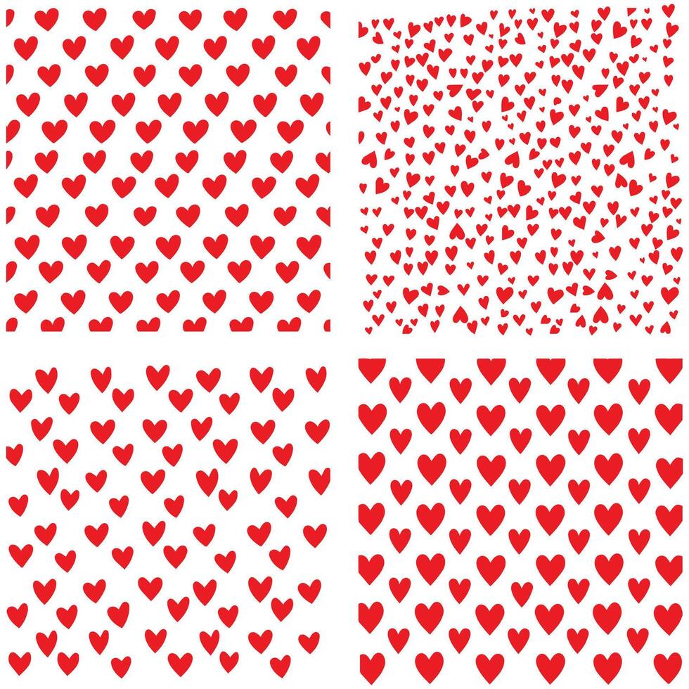 Set of hearts love on a white background. illustration in flat style. vector