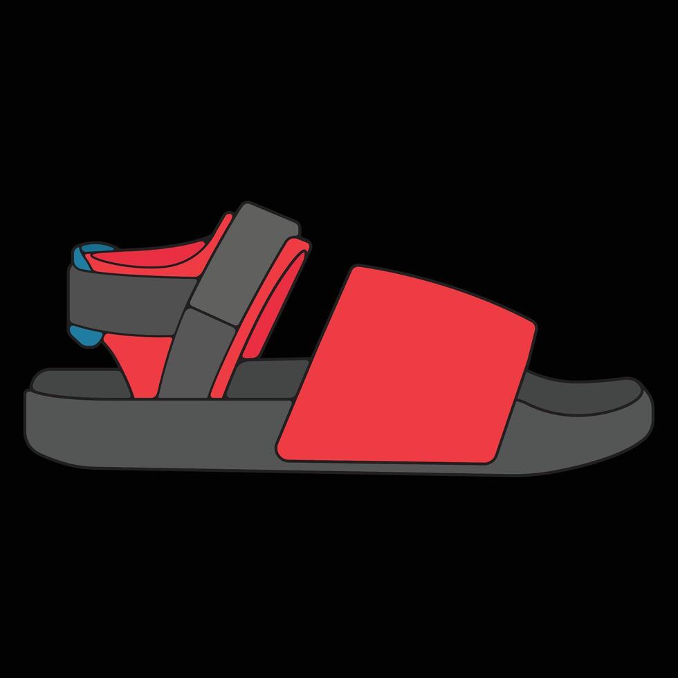 Fashion sandal illustration on white background . Summer shoe of sandal cartoon. Isolated cartoon summer footwear. vector