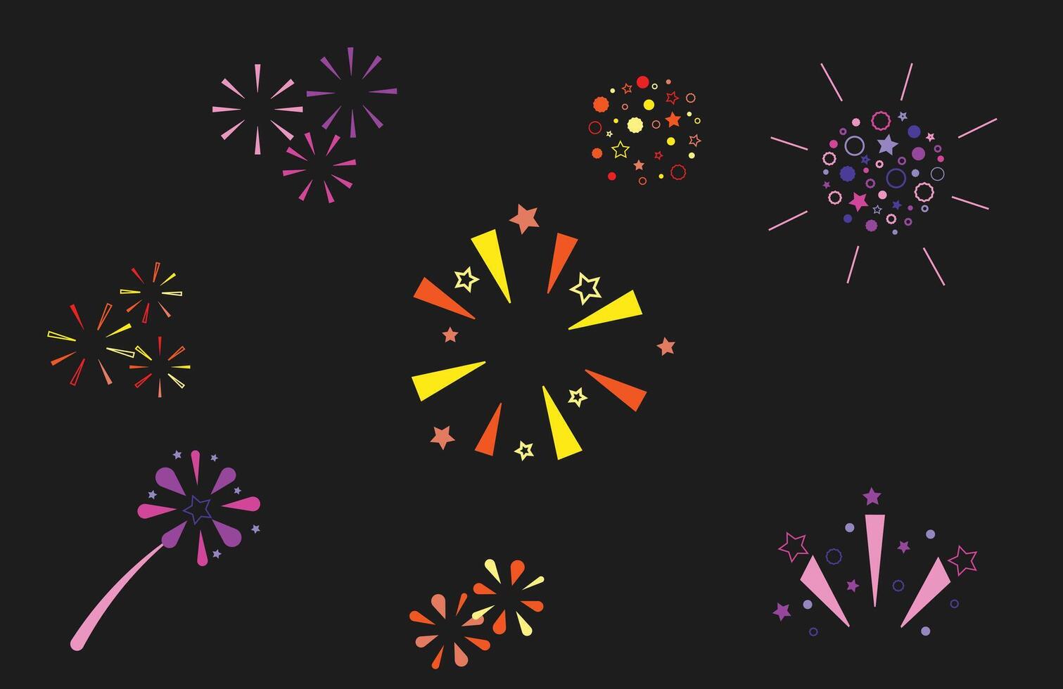 fireworks celebration decoration element vector