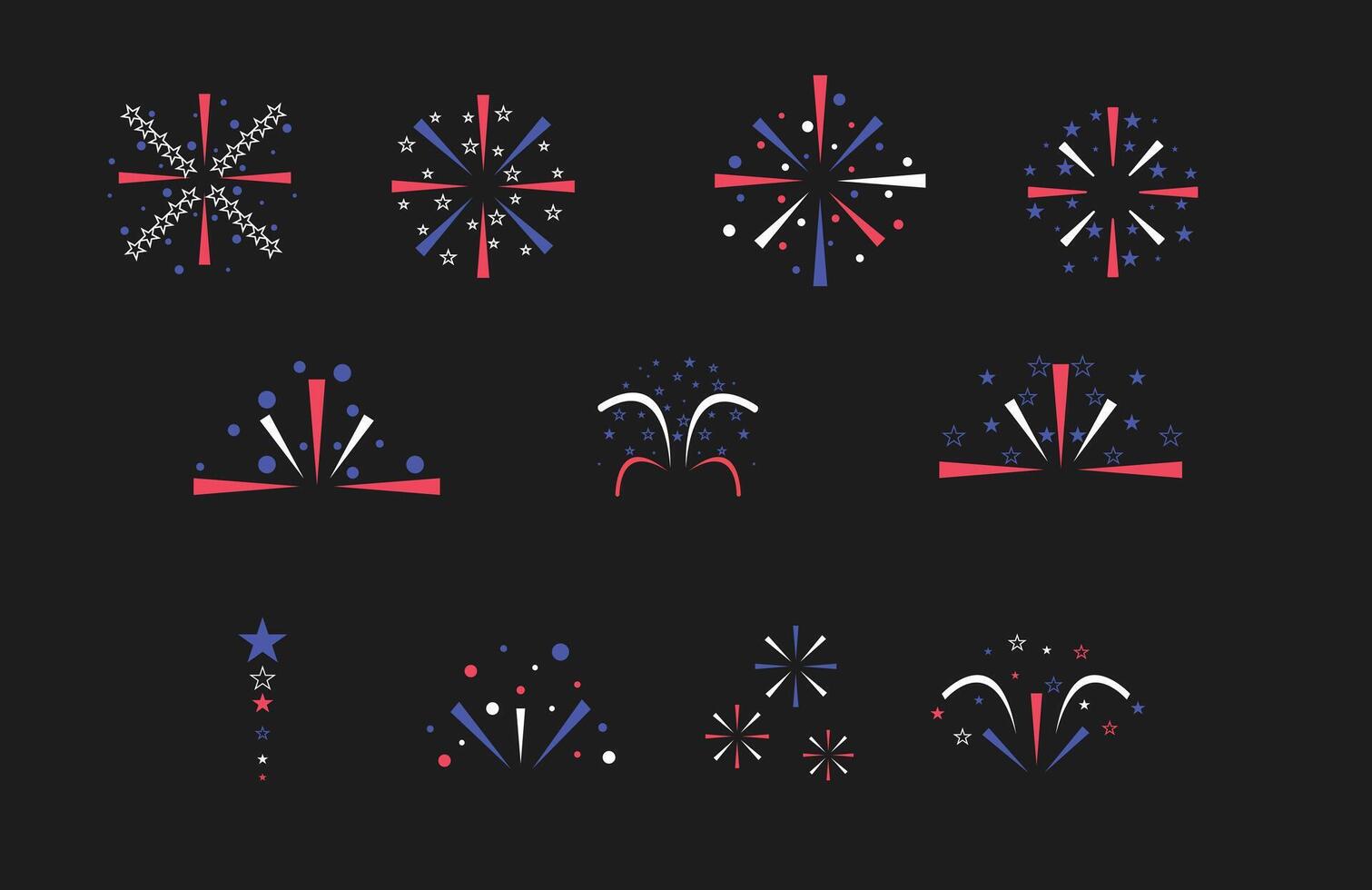 4th of july fireworks element usa vector