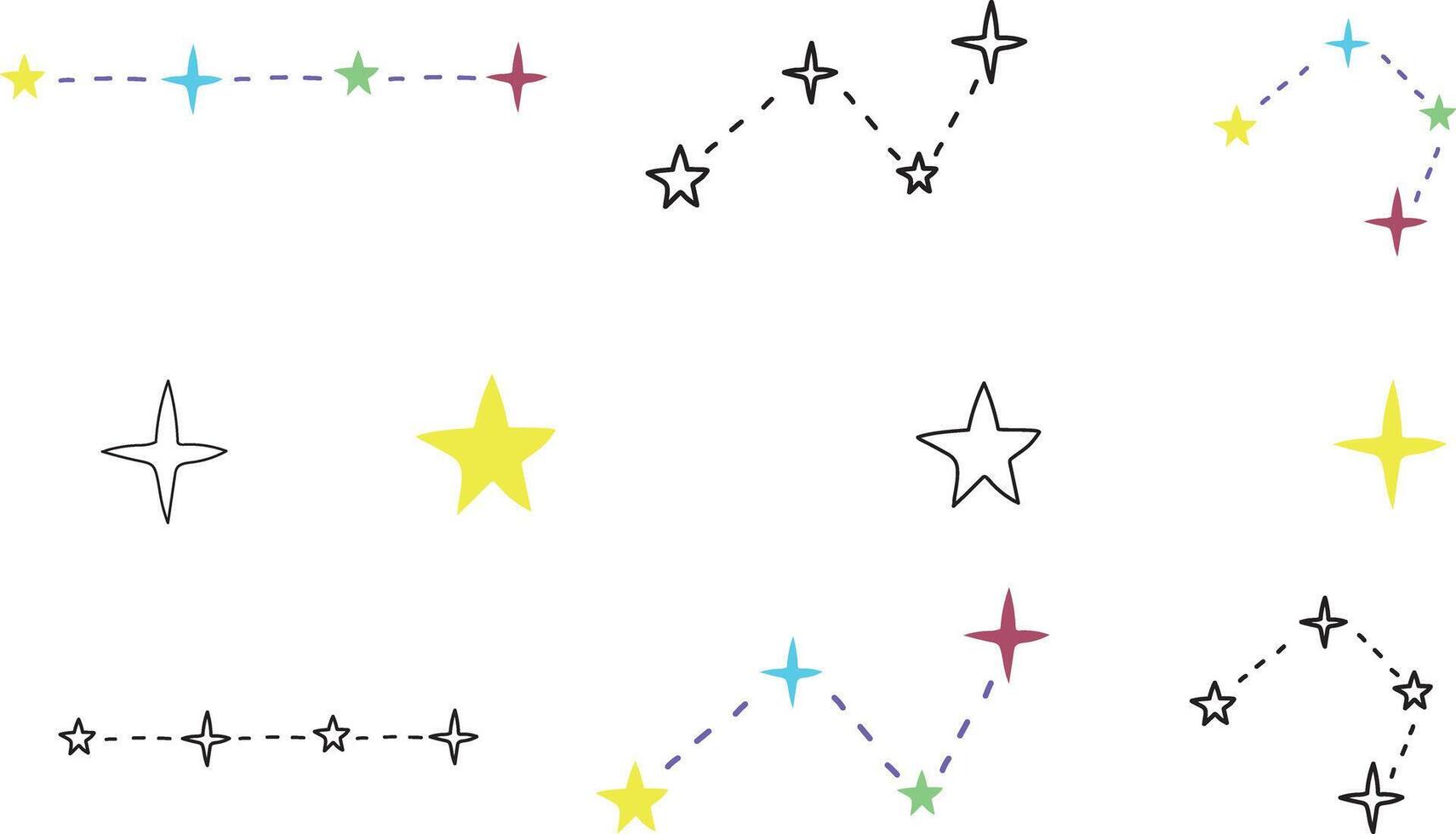 constellation stars hand drawn outline vector