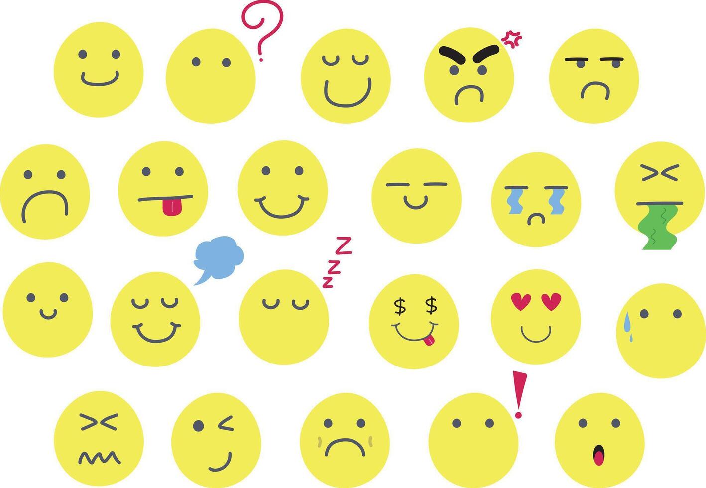 emoji face hand drawn vector