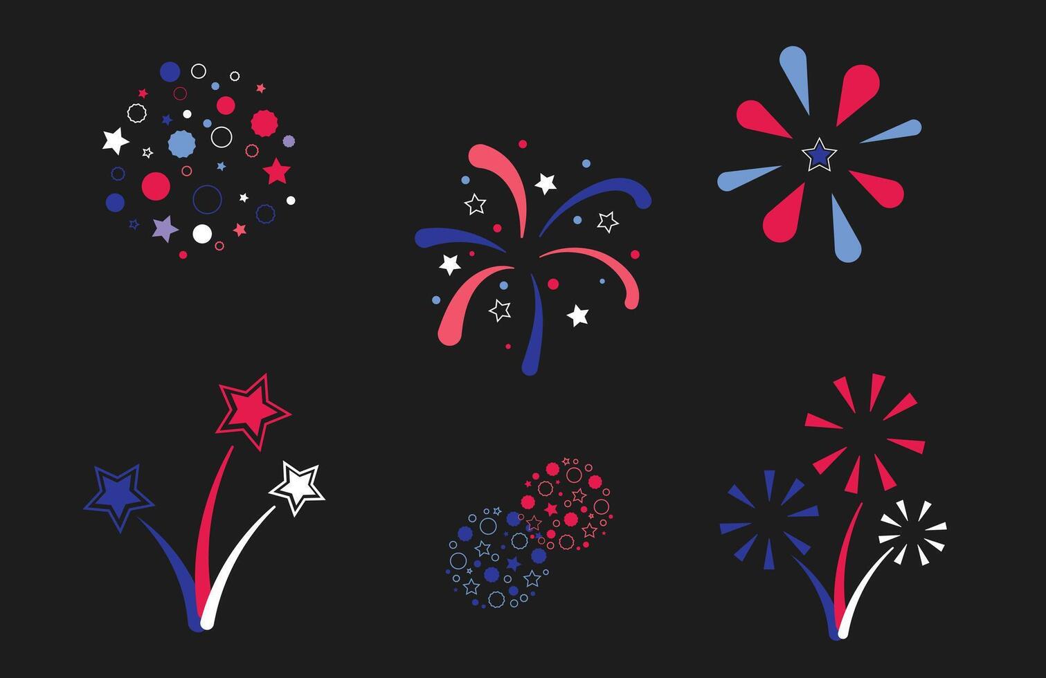 4th of july firework celebration element vector