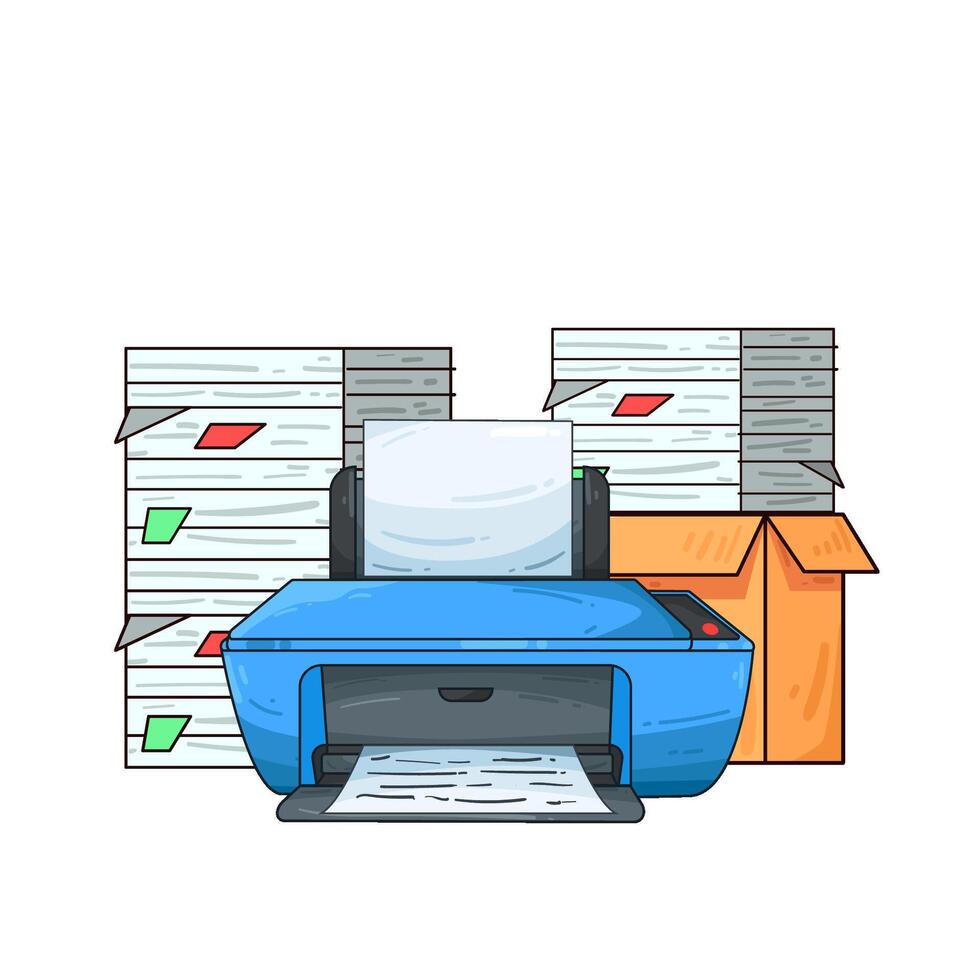 Illustration of printer vector