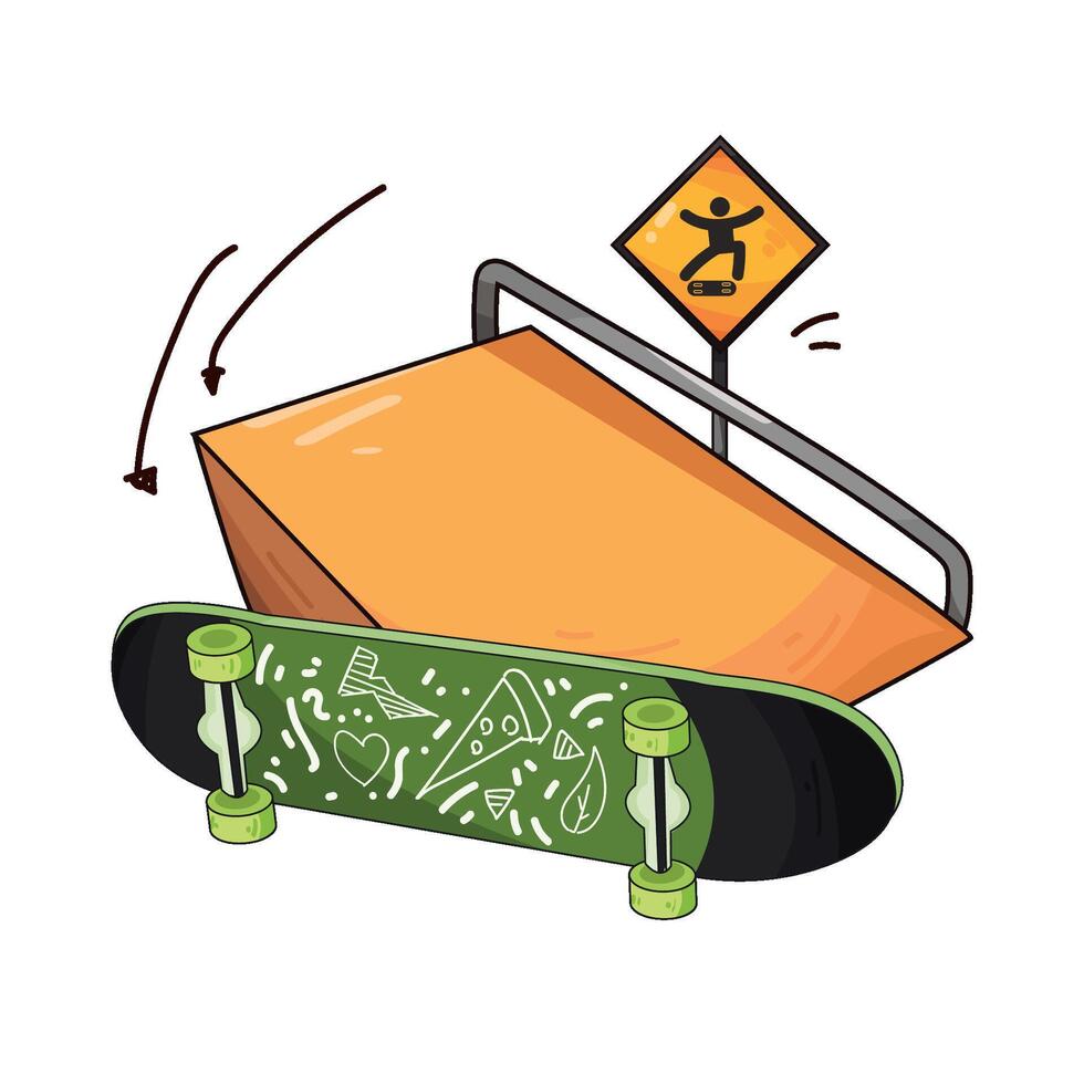 Illustration of skate park vector