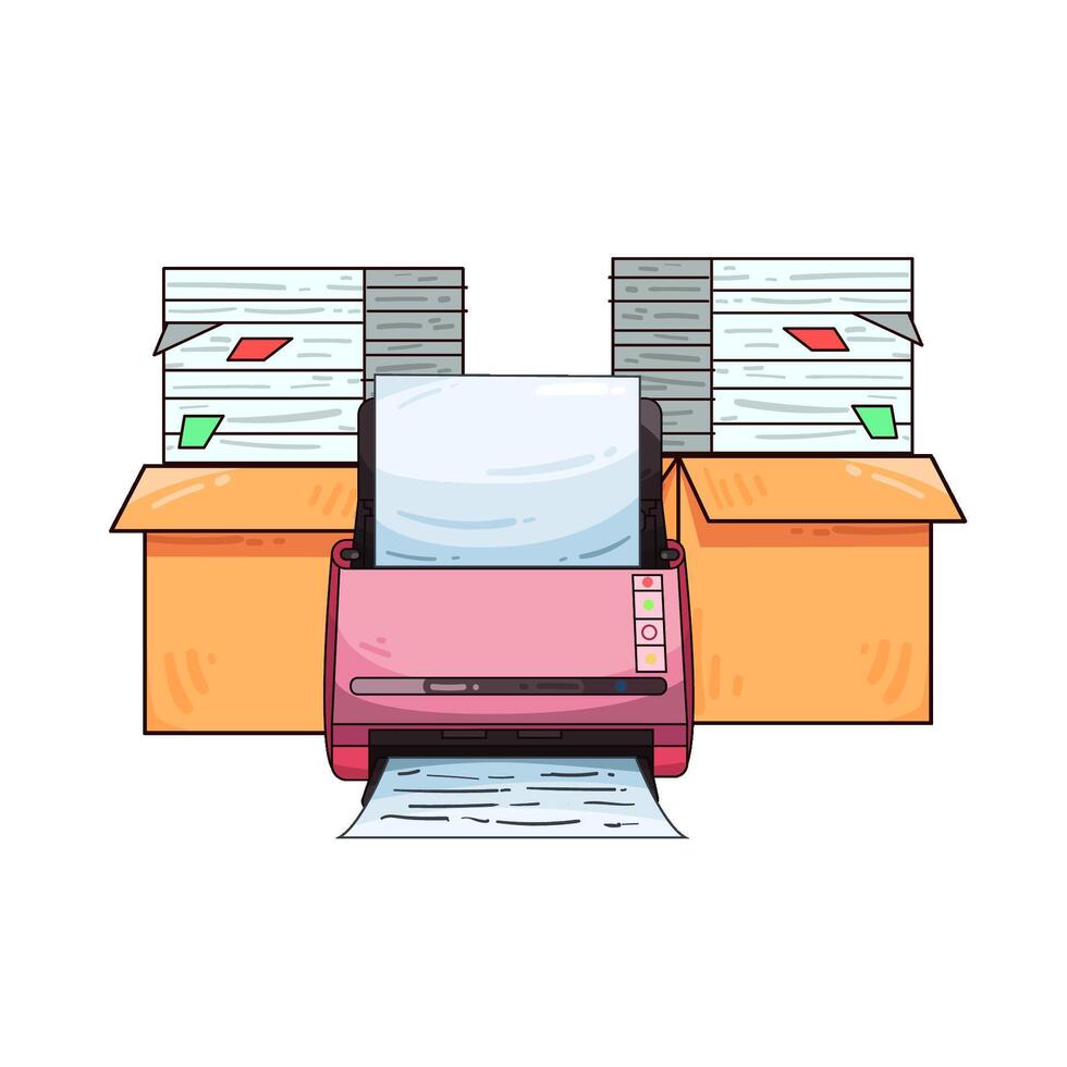 Illustration of printer vector