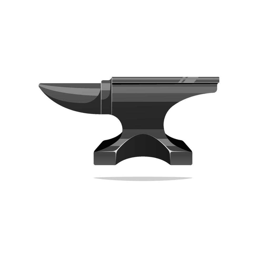 Iron anvil isolated on white background. vector