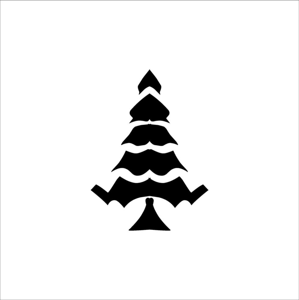 Christmas elements in modern minimalist geometric style. icon set in black in flat design style. Christmas tree with geometric patterns, stars, lights and Christmas supporting elements vector