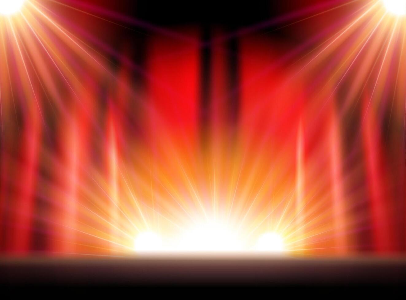 Realistic theatre stage with spotlights in 3d illustration, Stage to display a product for advertisement vector