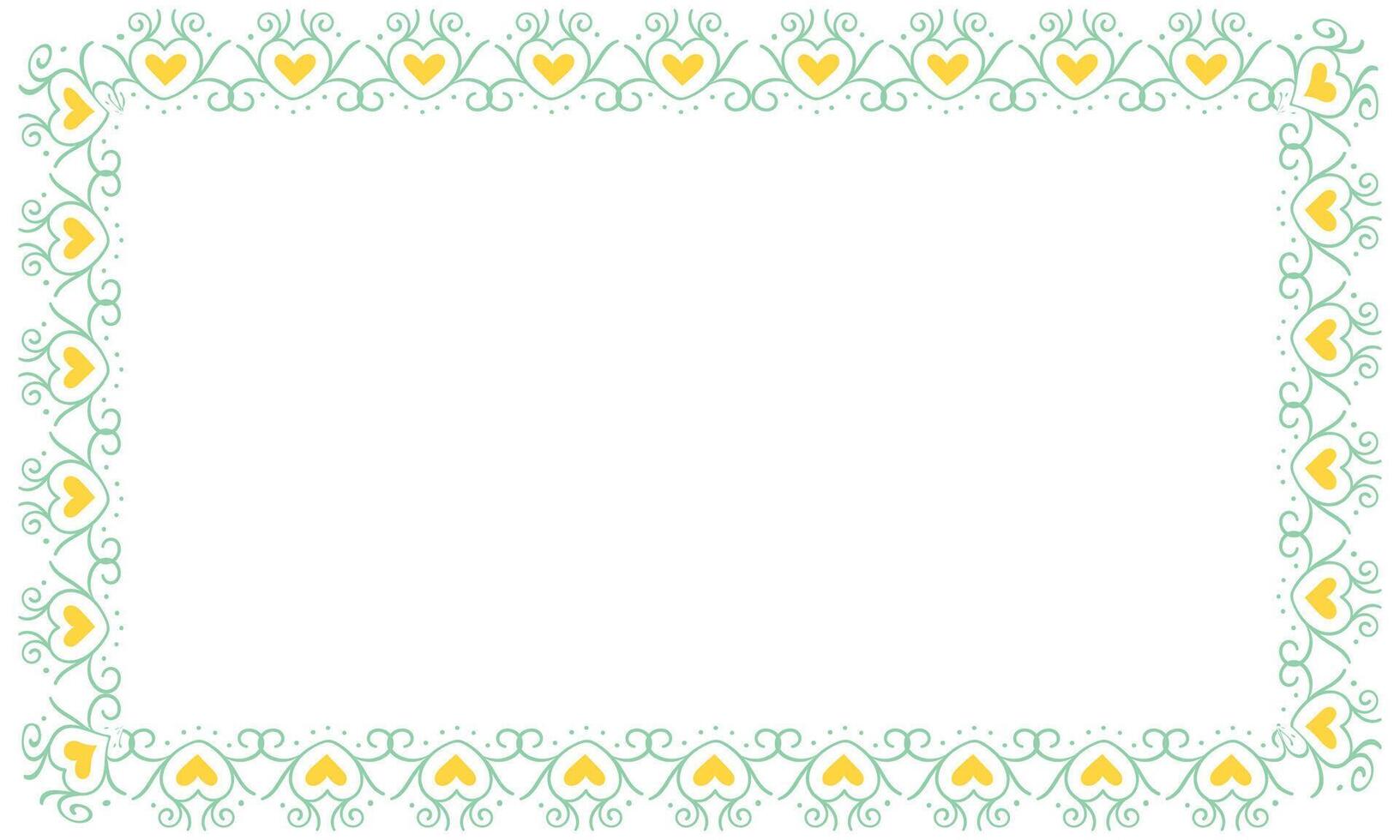 Hand drawn hearts border and frame design vector