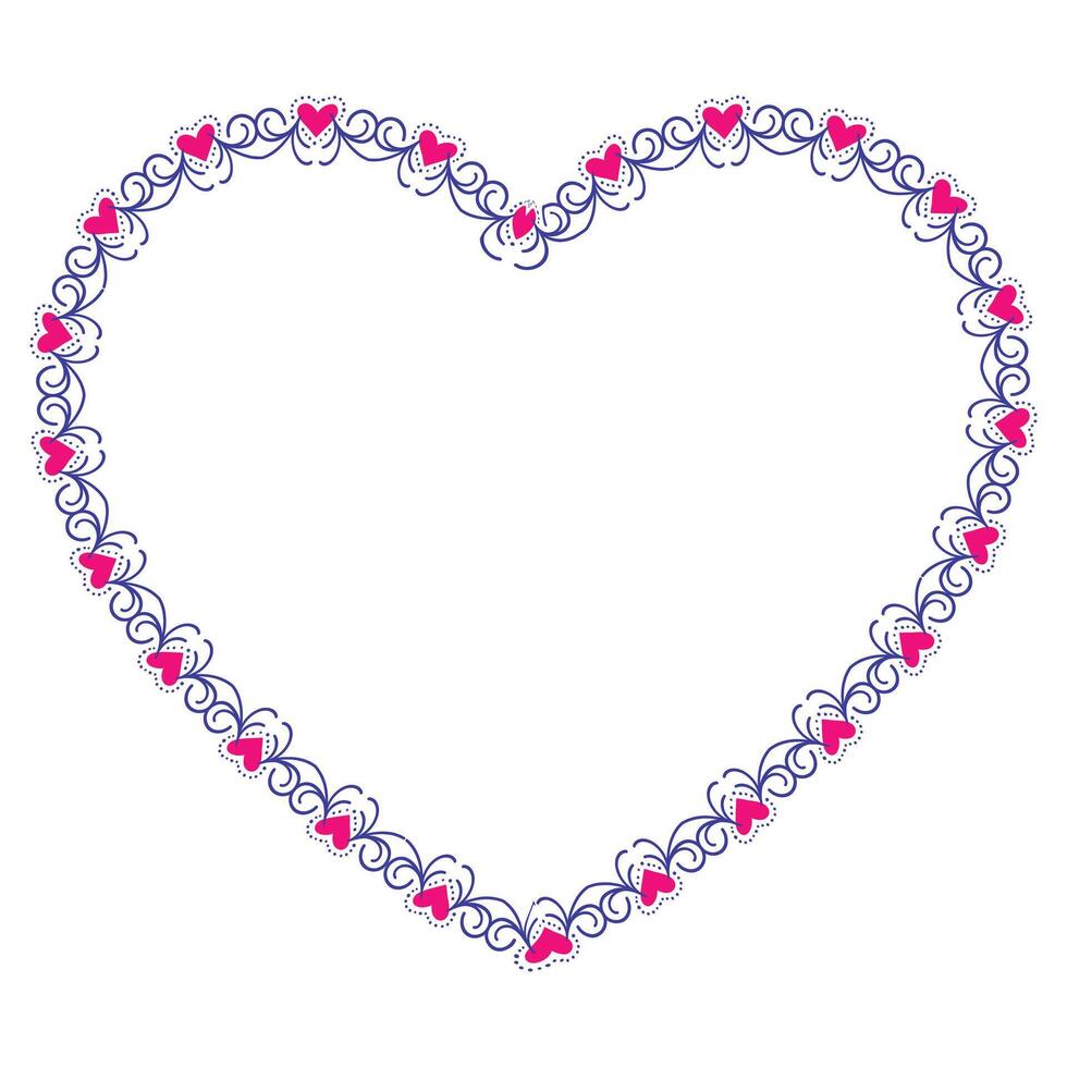 Hand drawn hearts border and frame design vector