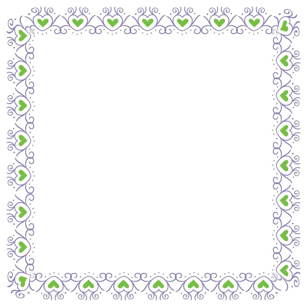 Hand drawn hearts border and frame design vector