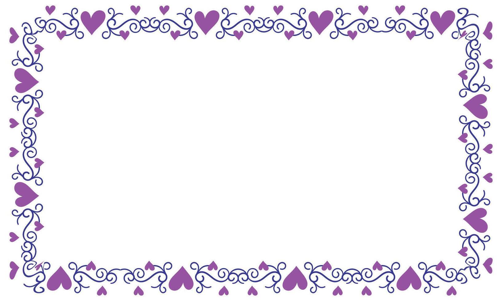 Hand drawn hearts border and frame design vector