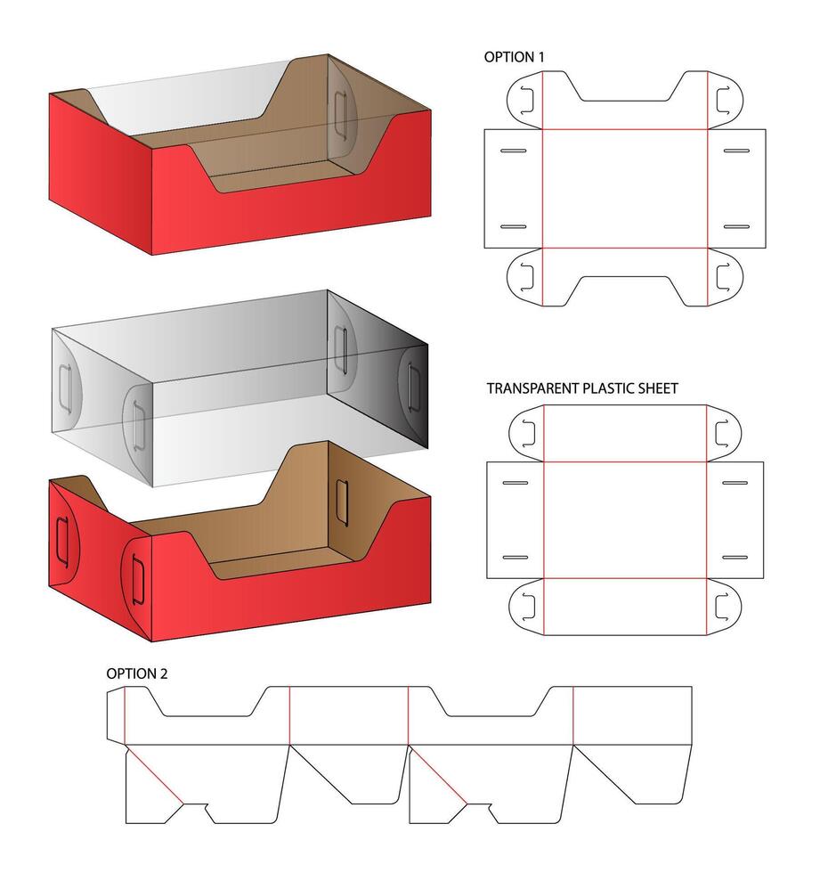 Box packaging die cut template design. 3d mock-up vector