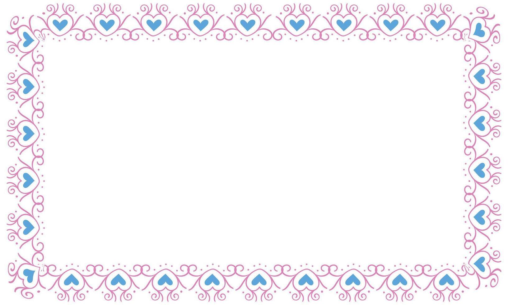 Hand drawn hearts border and frame design vector