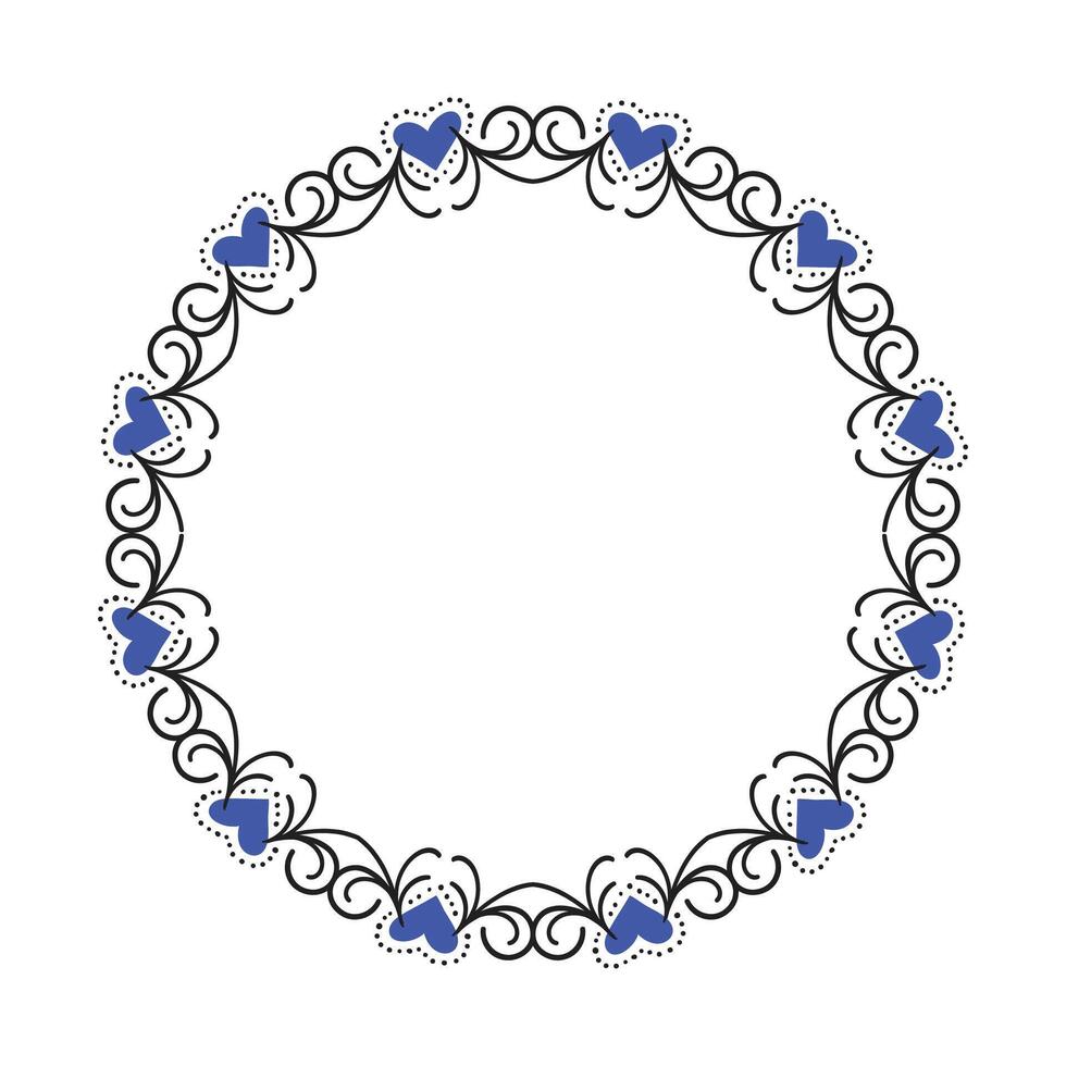 Hand drawn hearts border and frame design vector