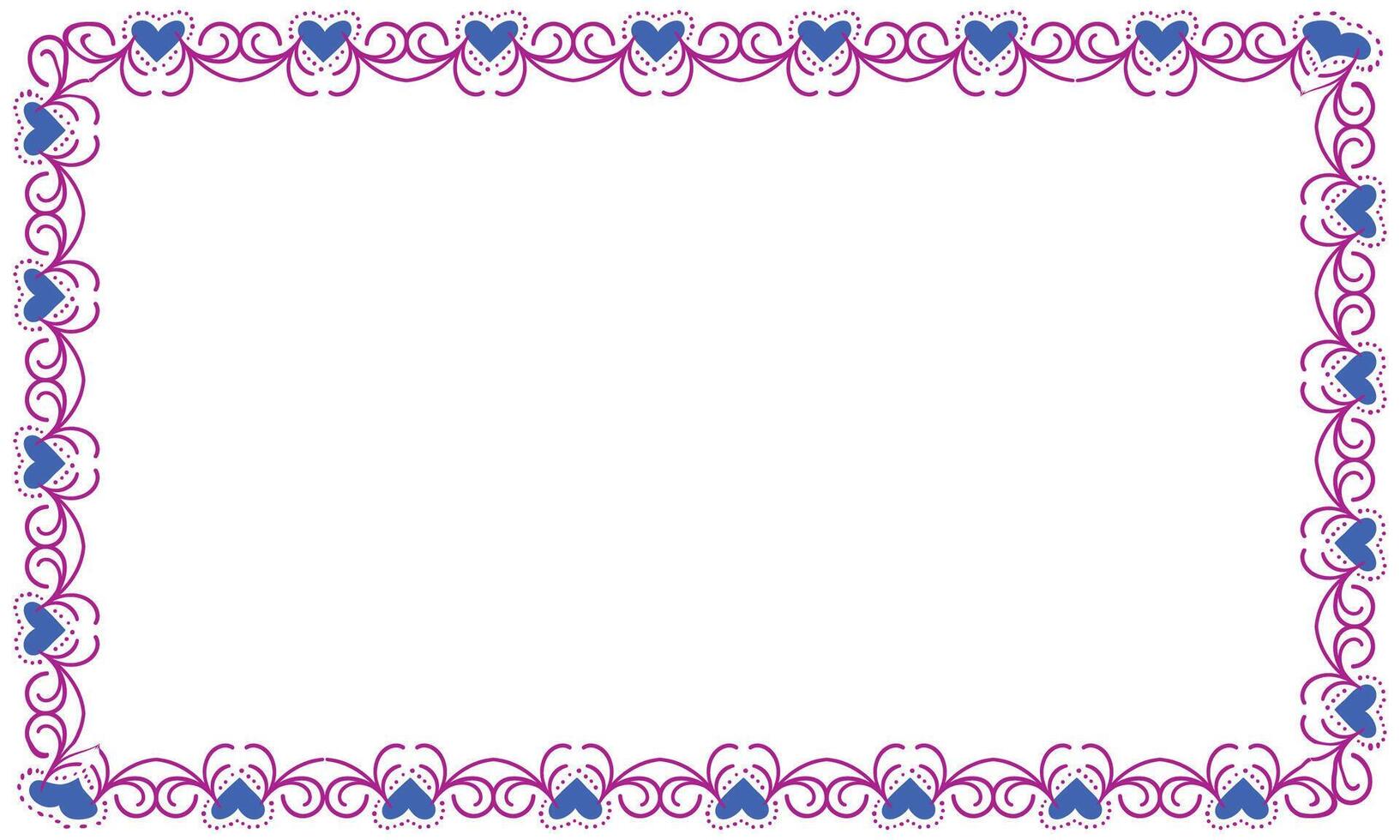 Hand drawn hearts border and frame design vector