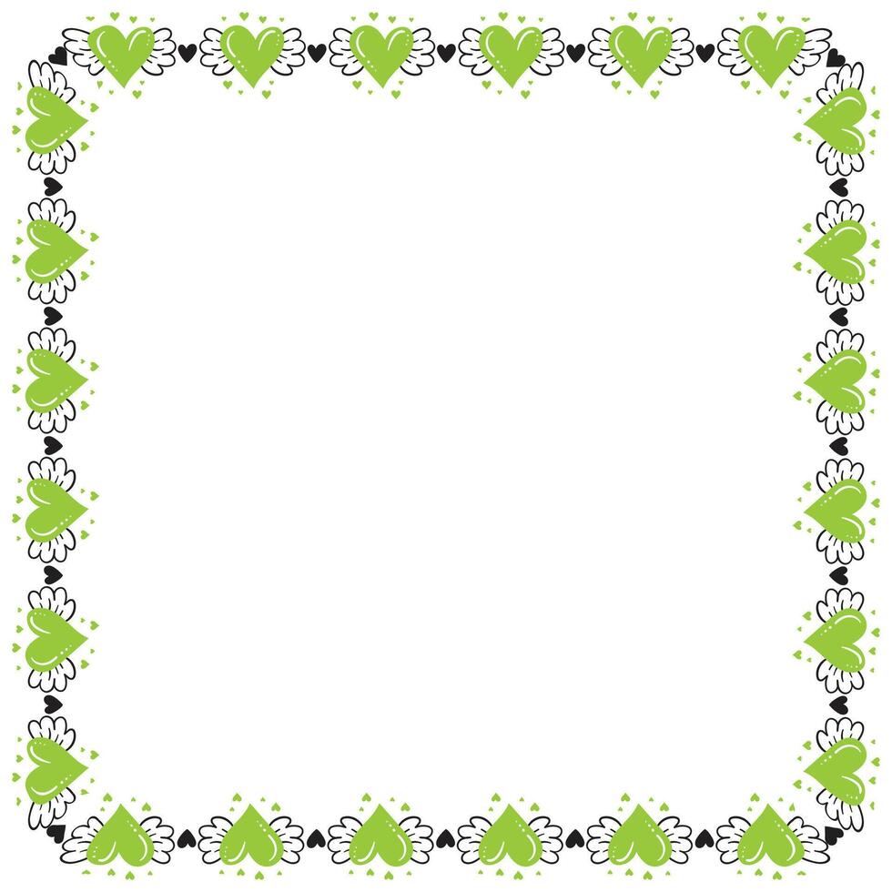 Hand drawn hearts border and frame design vector