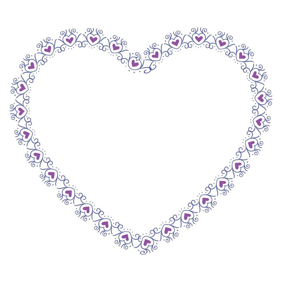Hand drawn hearts border and frame design vector