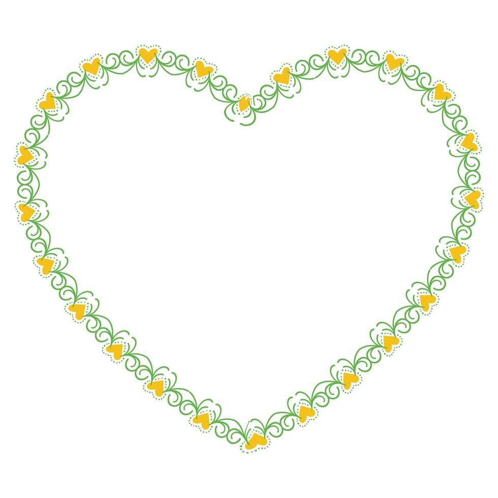 Hand drawn hearts border and frame design vector