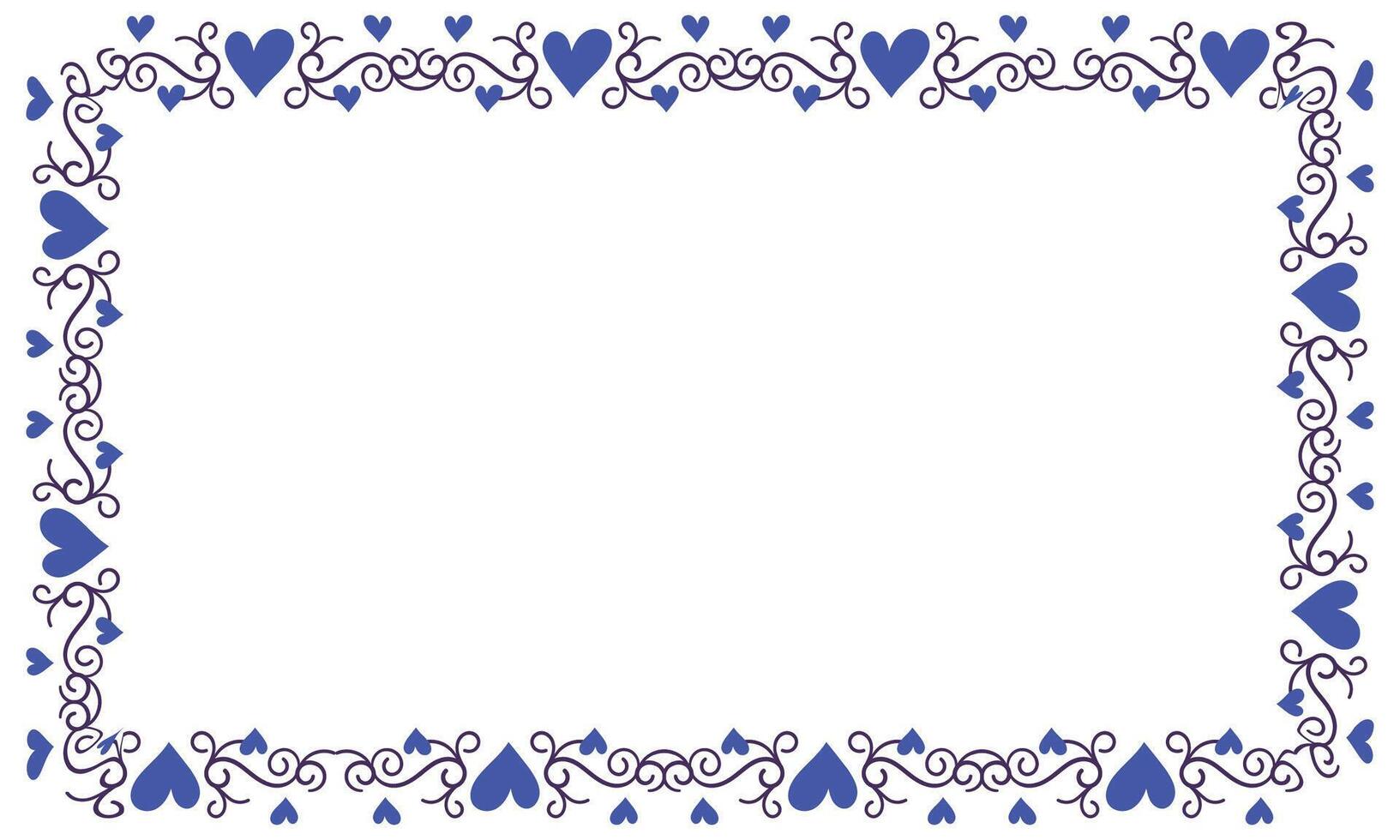 Hand drawn hearts border and frame design vector