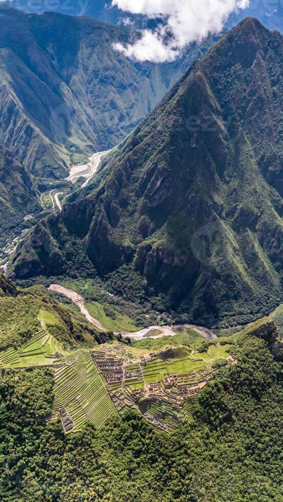 Machu Picchu, Peru. Aerial view photo