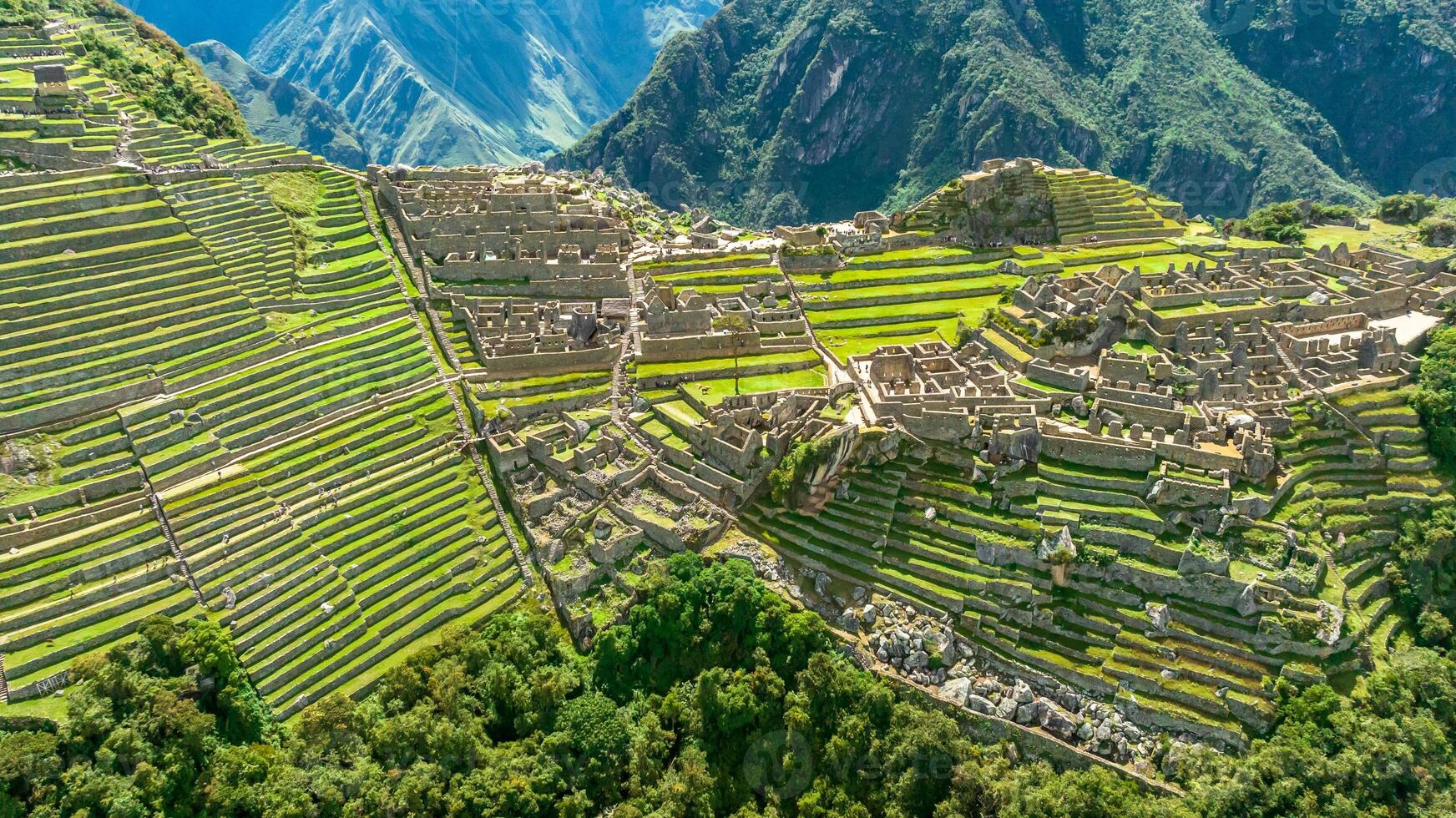 Machu Picchu, Peru. Aerial view photo
