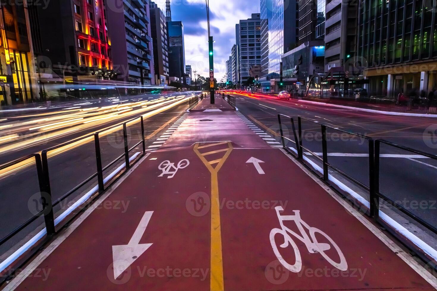 Paulista Avenue, financial center of the city and one of the main places of Sao Paulo, Brazil photo