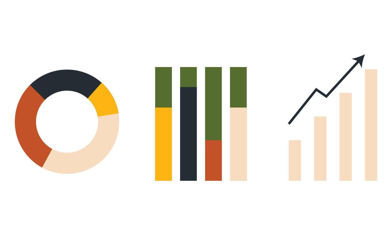 Colored infographic elements set on white background vector