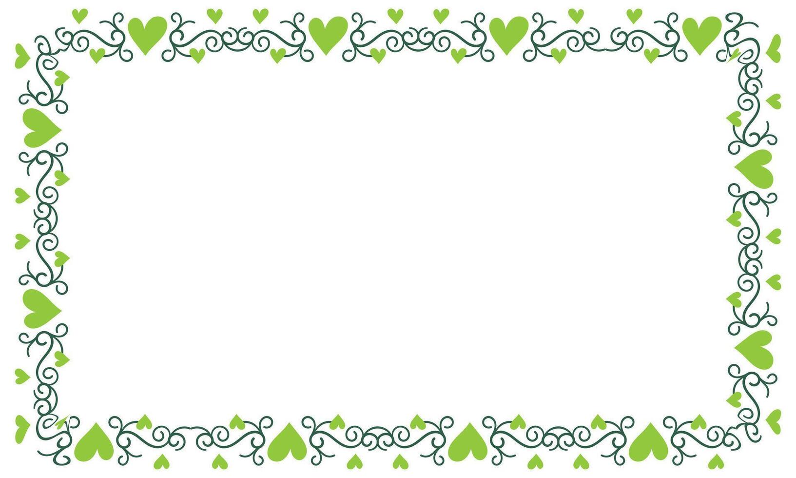 Hand drawn hearts border and frame design vector