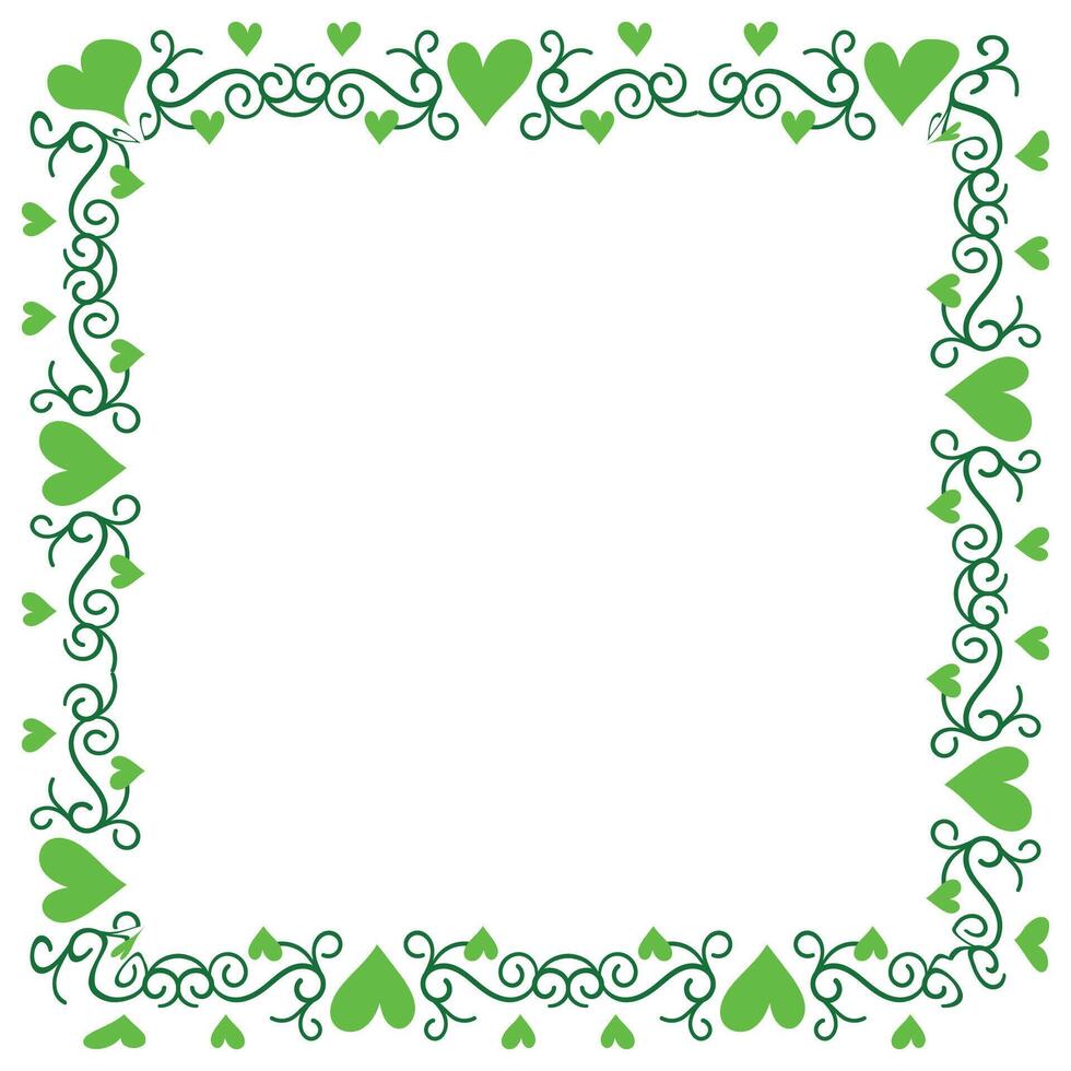 Hand drawn hearts border and frame design vector