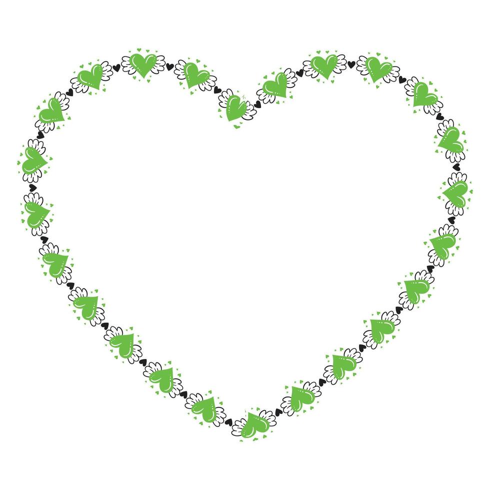 Hand drawn hearts border and frame design vector