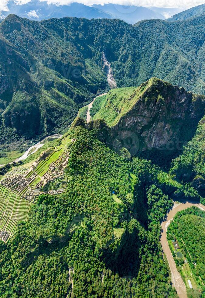 Machu Picchu, Peru. Aerial view photo