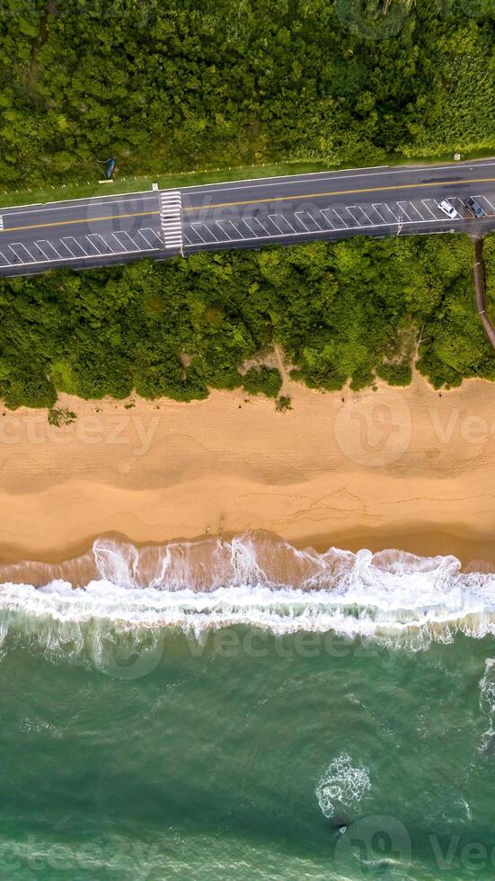 Balneario Camboriu in Santa Catarina. Taquaras Beach and Laranjeiras Beach in Balneario Camboriu. Aerial view in landscape. photo