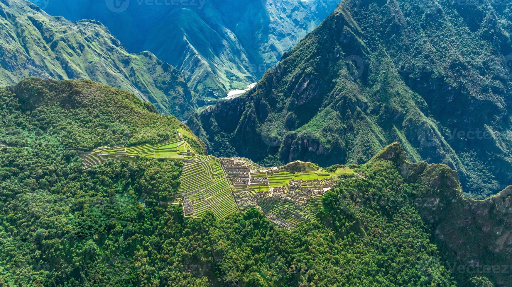Machu Picchu, Peru. Aerial view photo