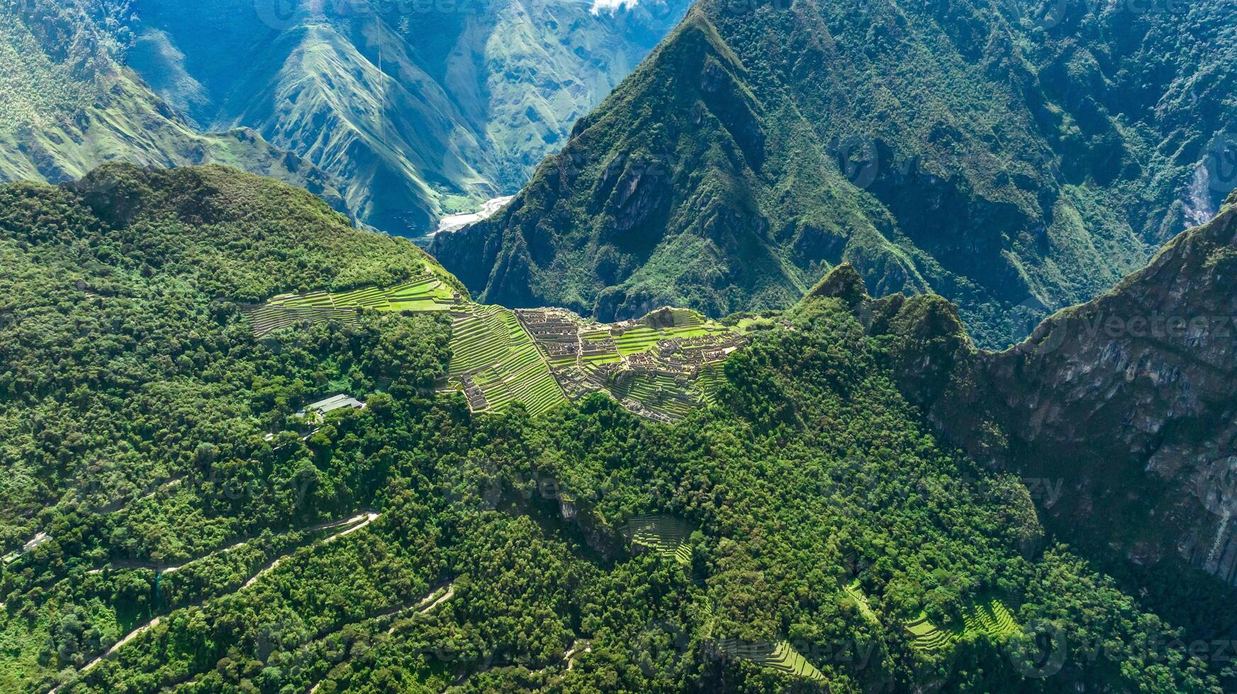 Machu Picchu, Peru. Aerial view photo
