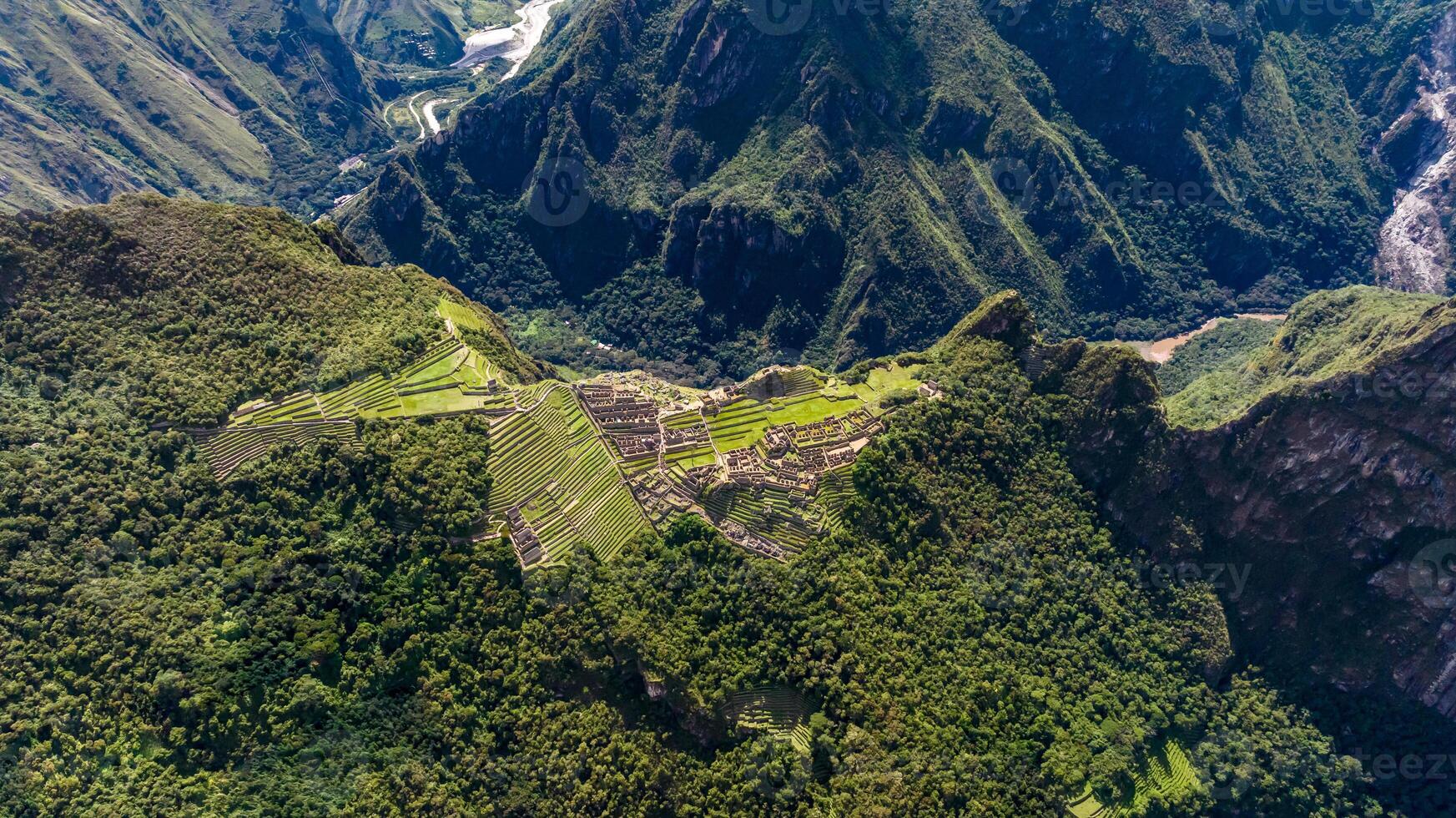 Machu Picchu, Peru. Aerial view photo