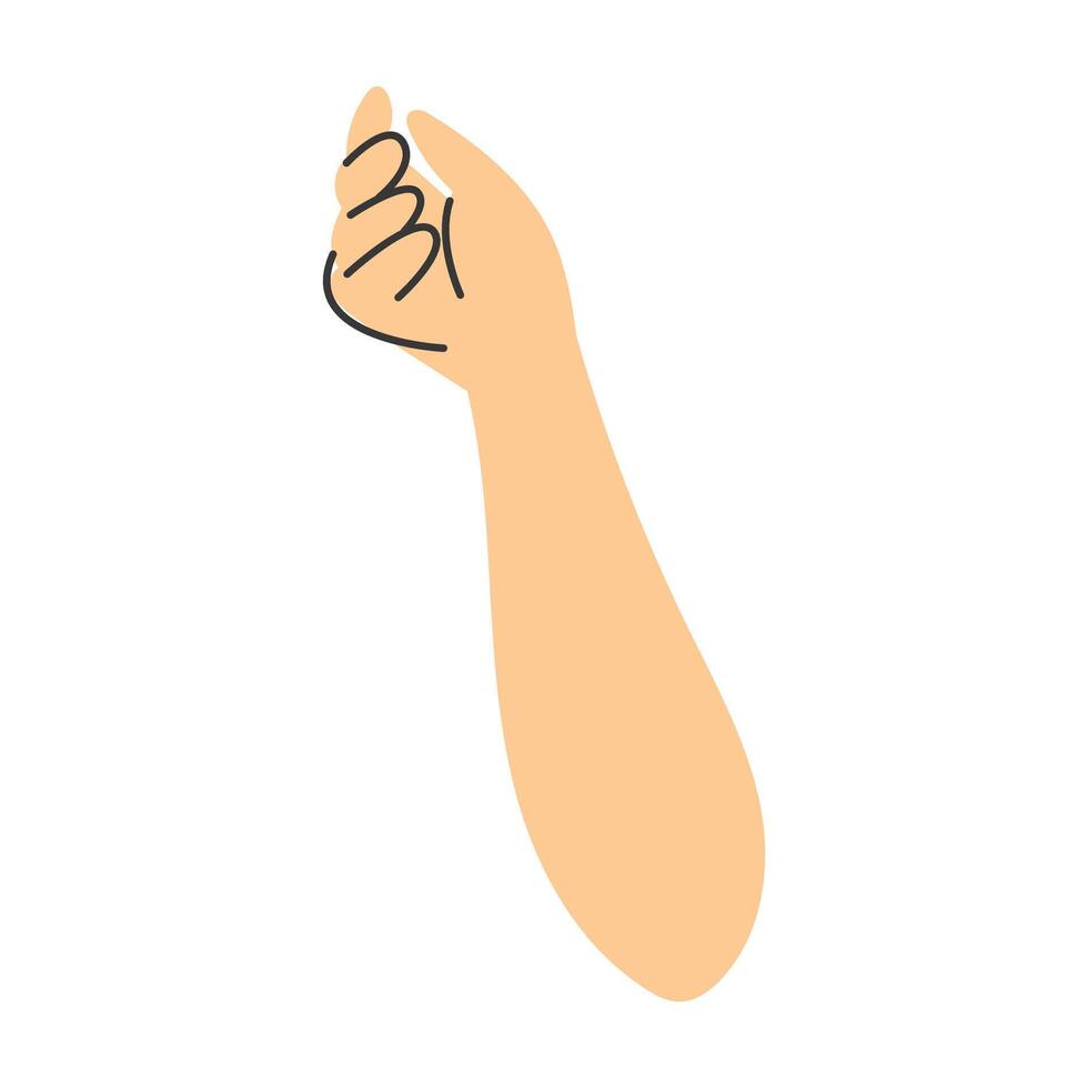 Hand gestures flat element on white background vector