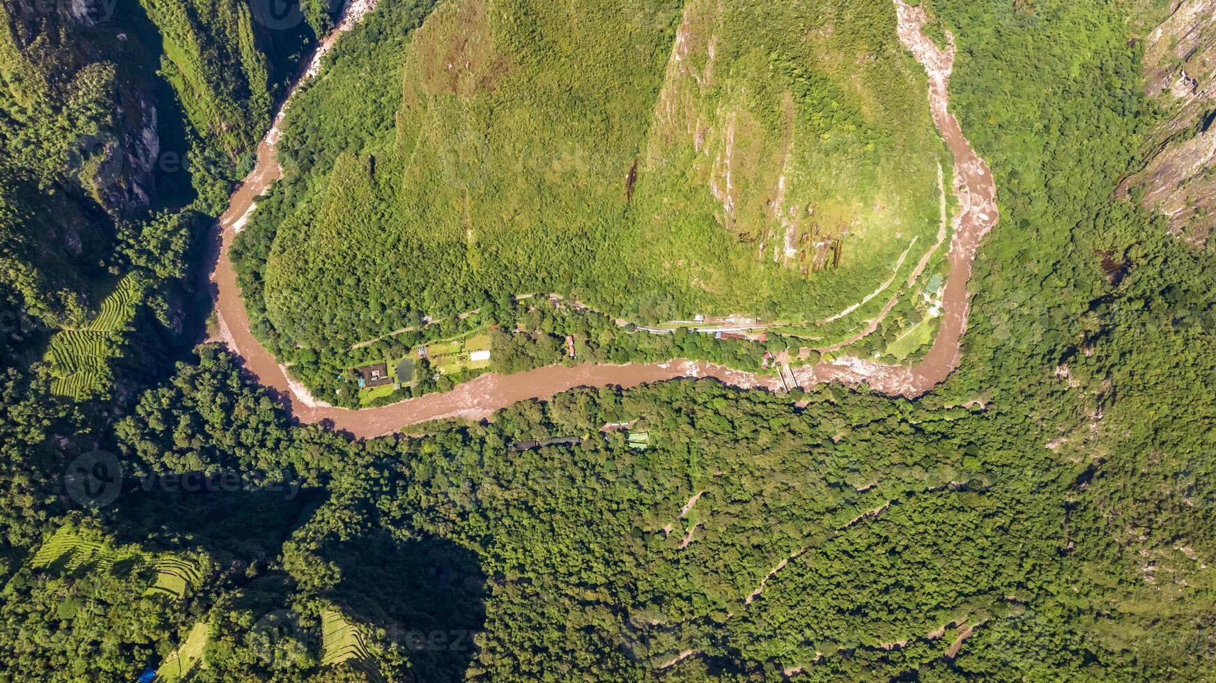 Machu Picchu, Peru. Aerial view photo