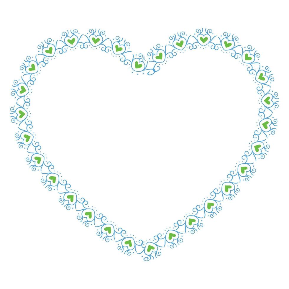 Hand drawn hearts border and frame design vector